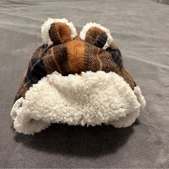 Kombi Infant Brown Plaid Aviator Winter Hat With Ears Size 9-18 Months - Picture 3 of 14